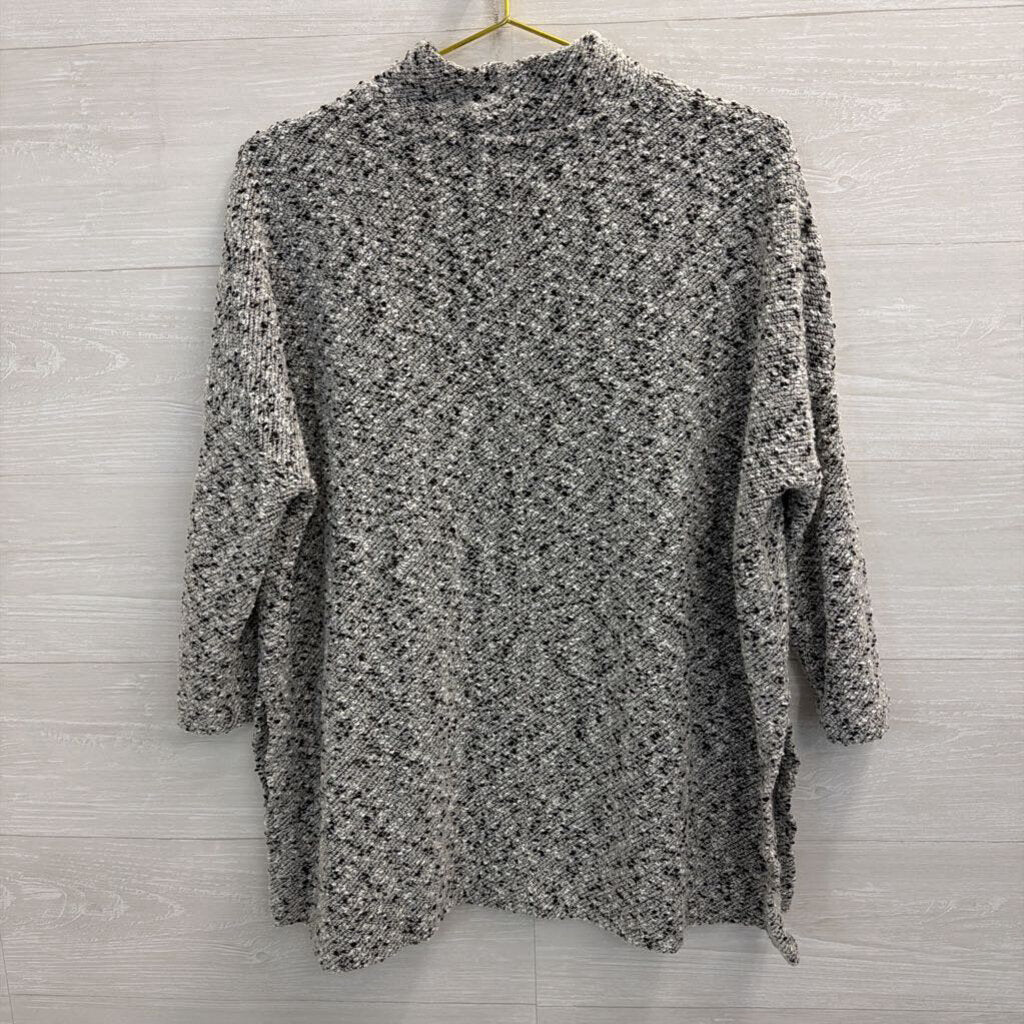 Lou and Grey Black/ White Speckled Knit Mock Neck Sweater Small