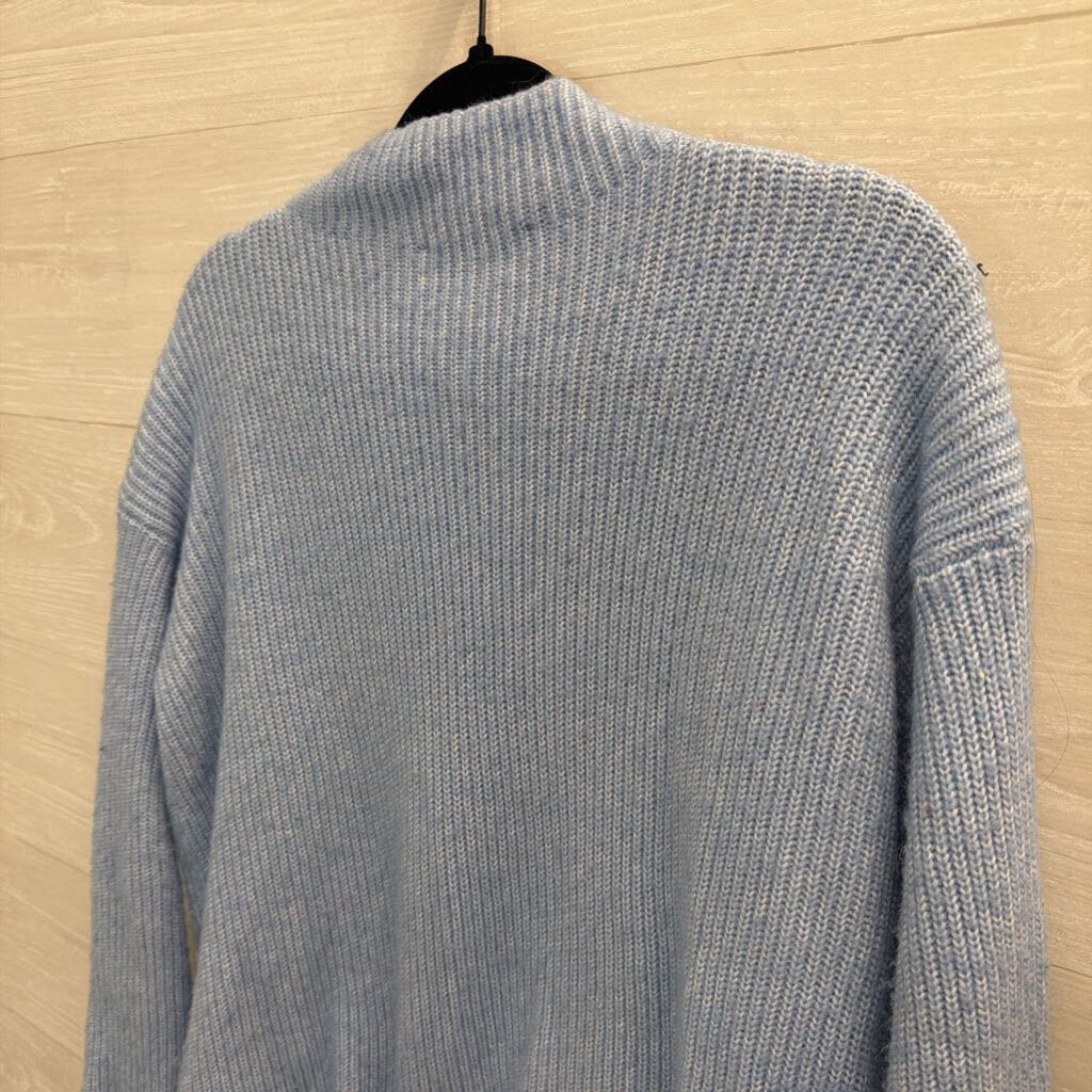 Loft Blue Knit Mock Neck Sweater Medium