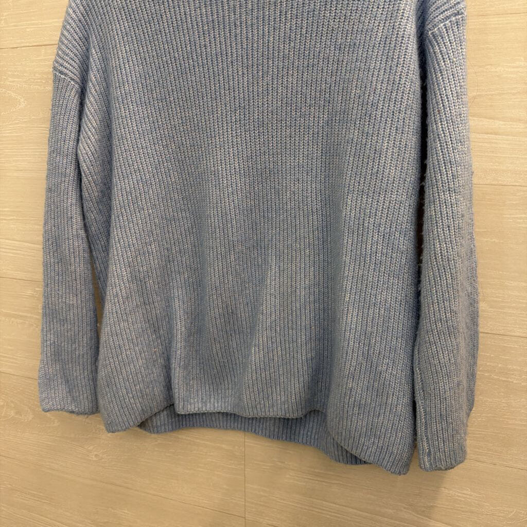 Loft Blue Knit Mock Neck Sweater Medium