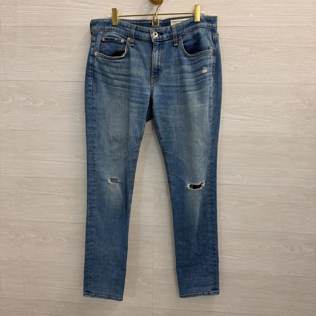Rag and Bone Light Wash Ore Low Rise Slim Boyfriend Jeans 27