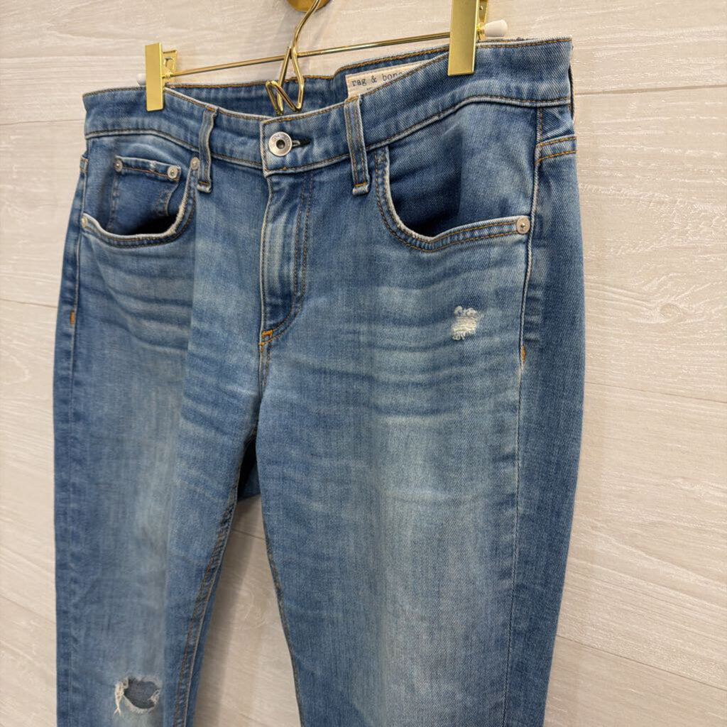Rag and Bone Light Wash Ore Low Rise Slim Boyfriend Jeans 27