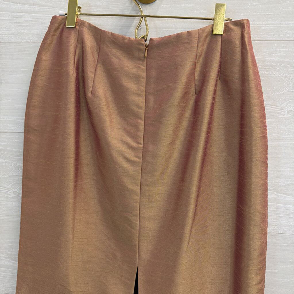 Vintage Dragon Gold Sheen Beaded Hem Skirt 10