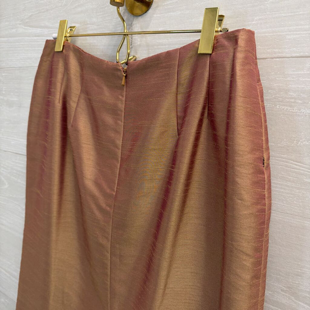 Vintage Dragon Gold Sheen Beaded Hem Skirt 10