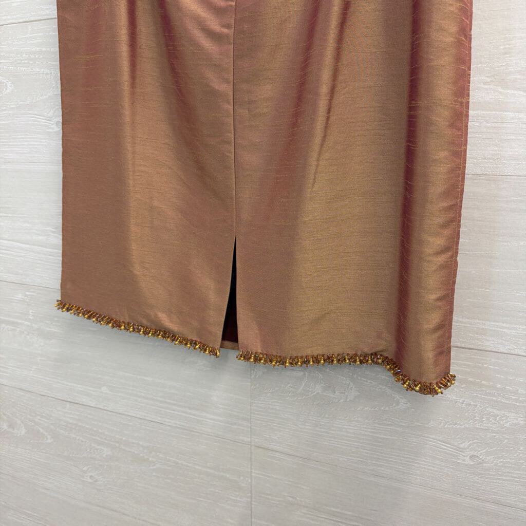 Vintage Dragon Gold Sheen Beaded Hem Skirt 10
