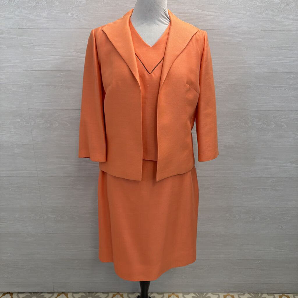 Vintage Claire Dratch Orange 3 Piece Formal Set Medium