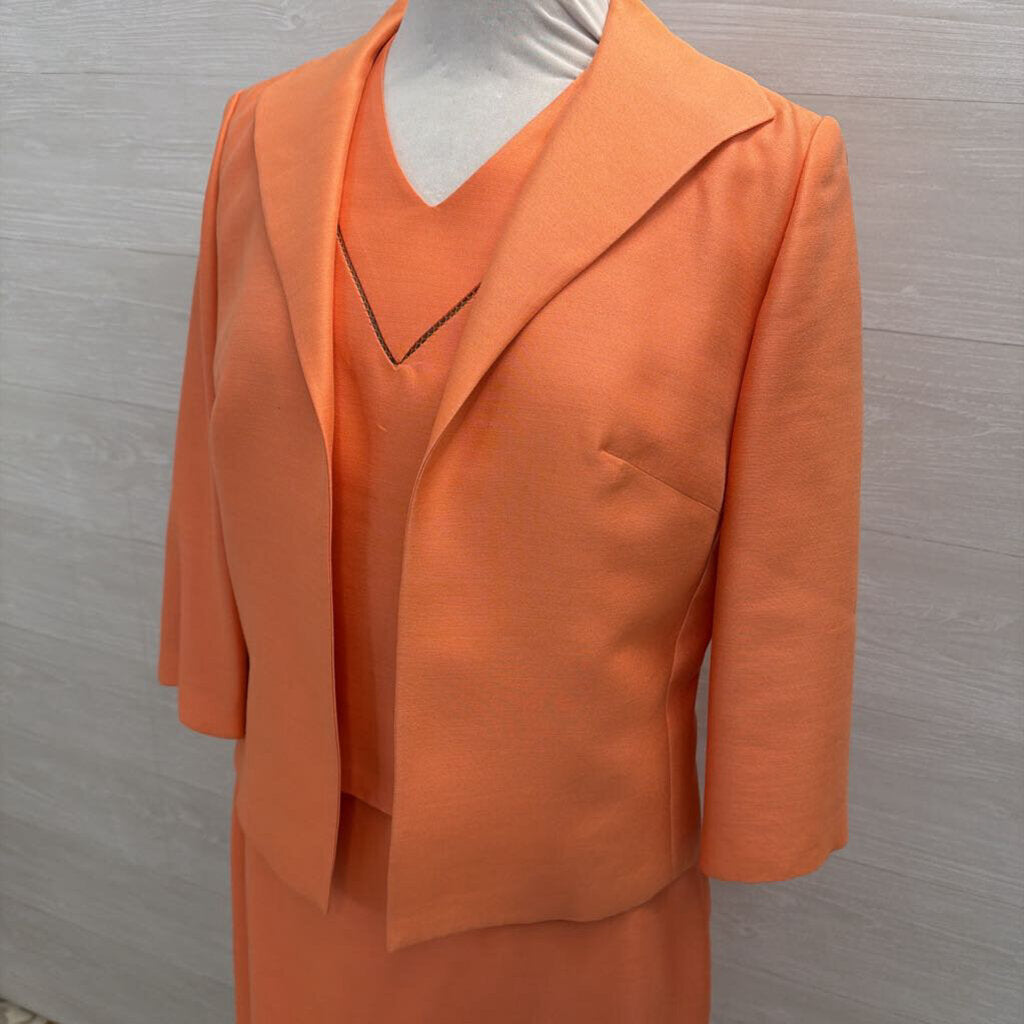 Vintage Claire Dratch Orange 3 Piece Formal Set Medium