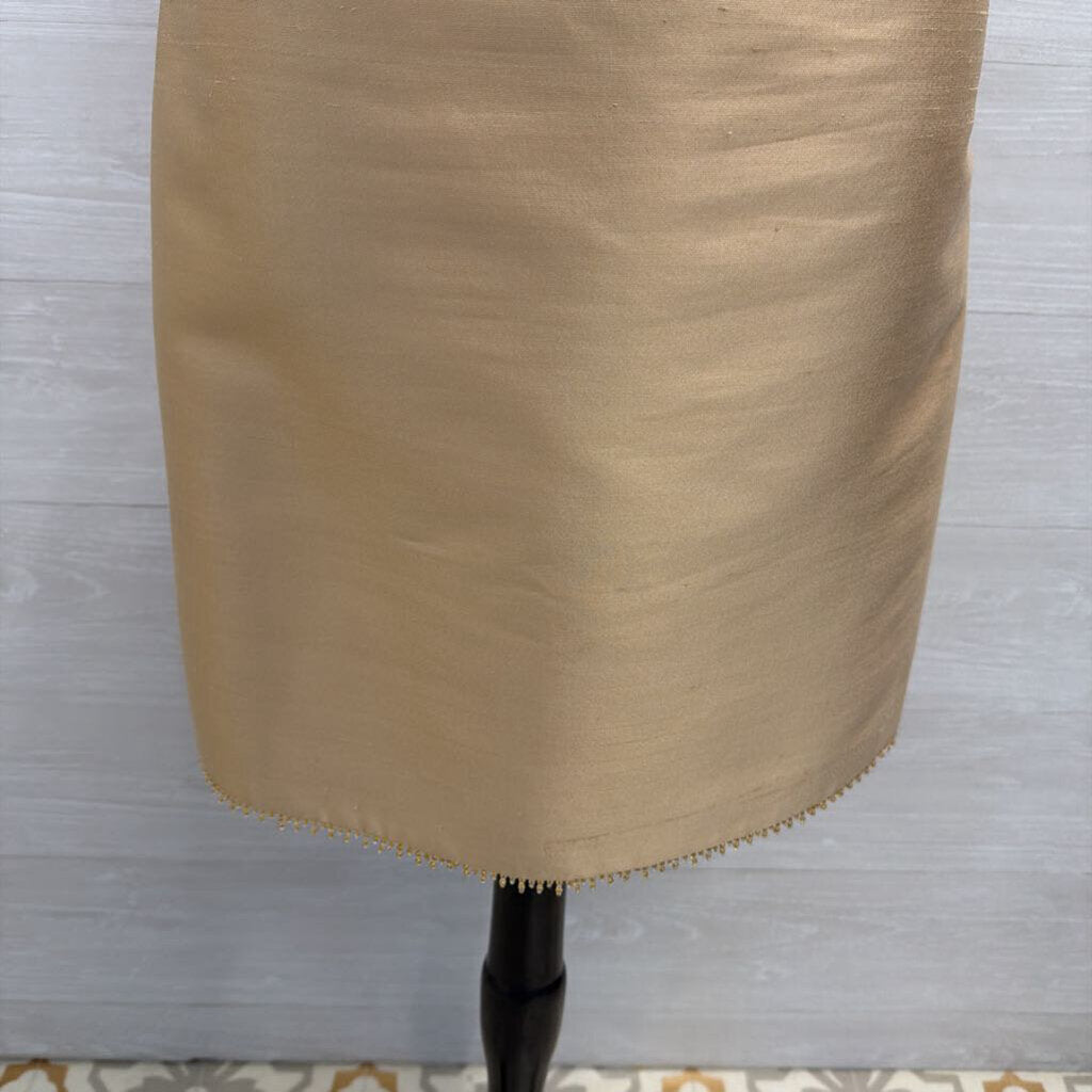 Rickie Freeman Gold Silk Blend Sleeveless Shift Dress Medium