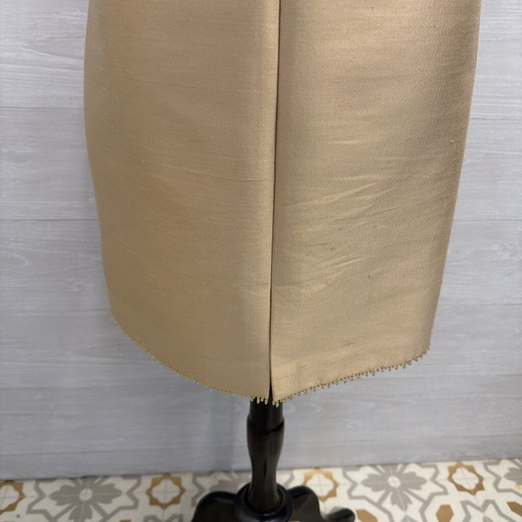 Rickie Freeman Gold Silk Blend Sleeveless Shift Dress Medium