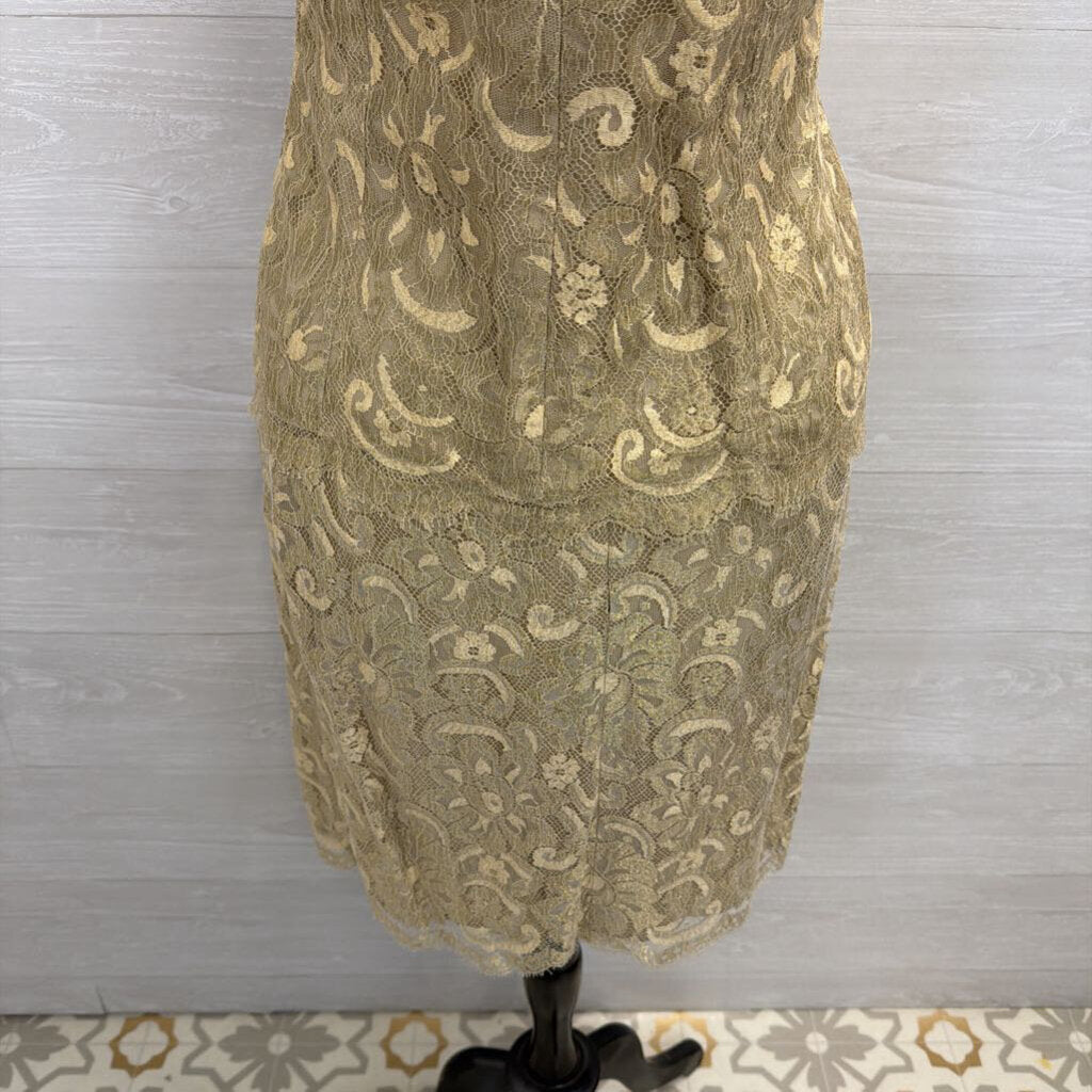 Carlisle Gold Lace Tank/ Skirt Formal Set 8