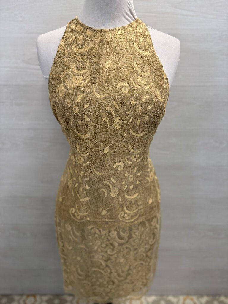 Carlisle Gold Lace Tank/ Skirt Formal Set 8