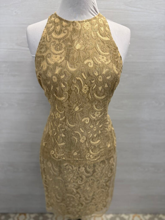 Carlisle Gold Lace Tank/ Skirt Formal Set 8