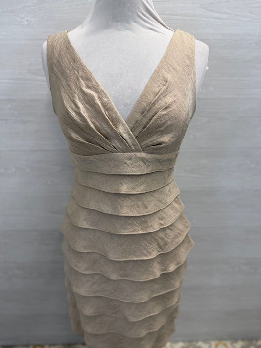 London Times Gold Layered Sleeveless Short Formal Dress 8