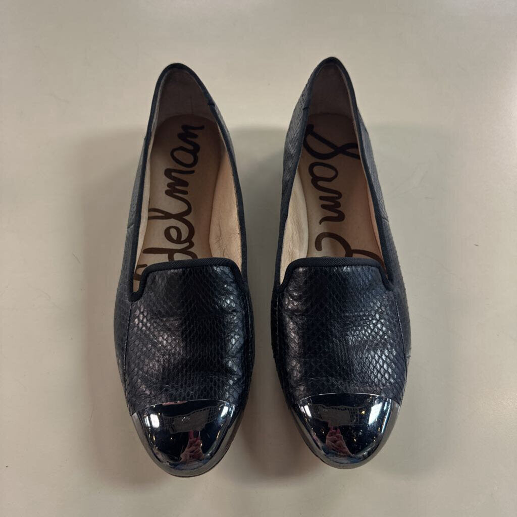 Sam Edelman Black Snakeskin Aster Flats 7.5