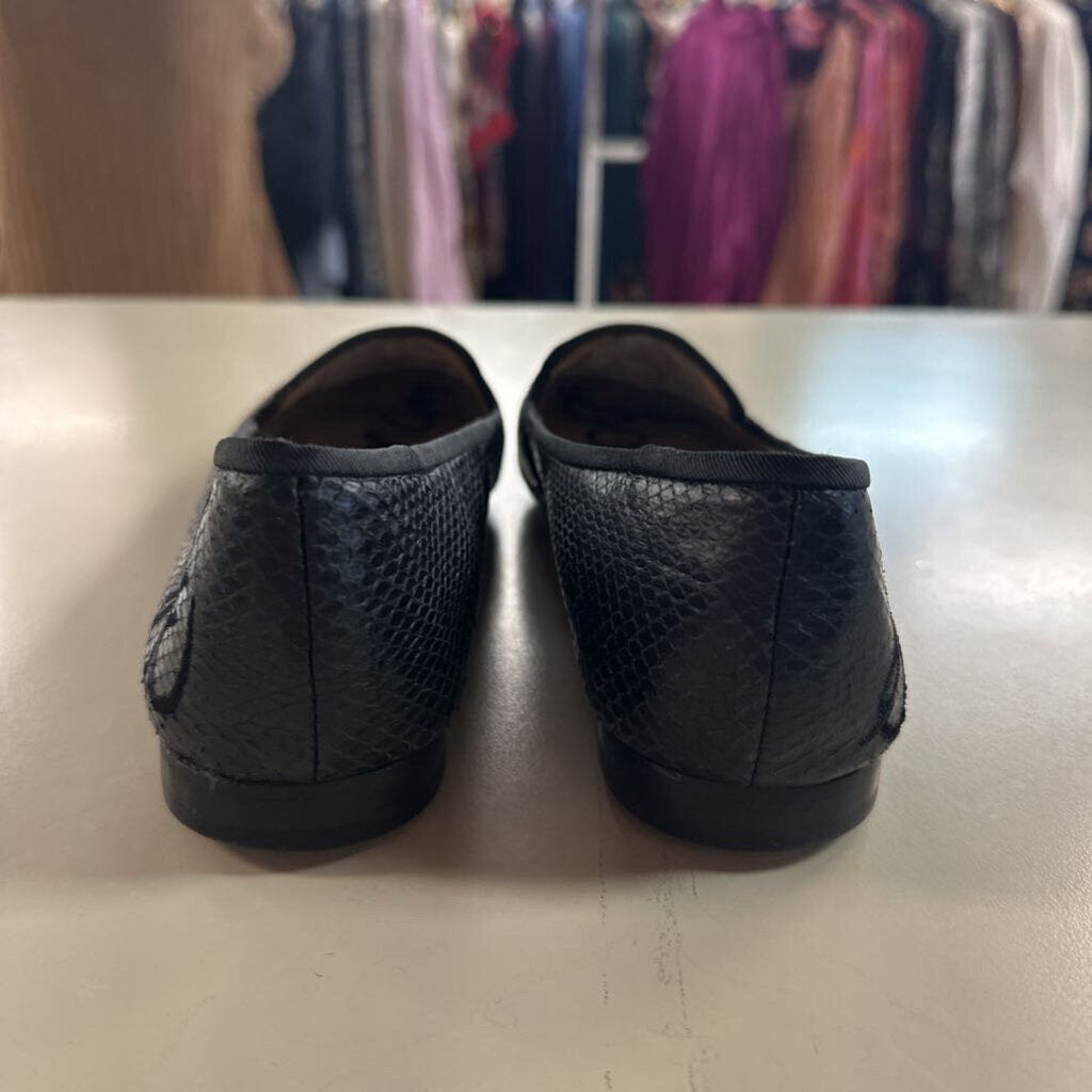 Sam Edelman Black Snakeskin Aster Flats 7.5