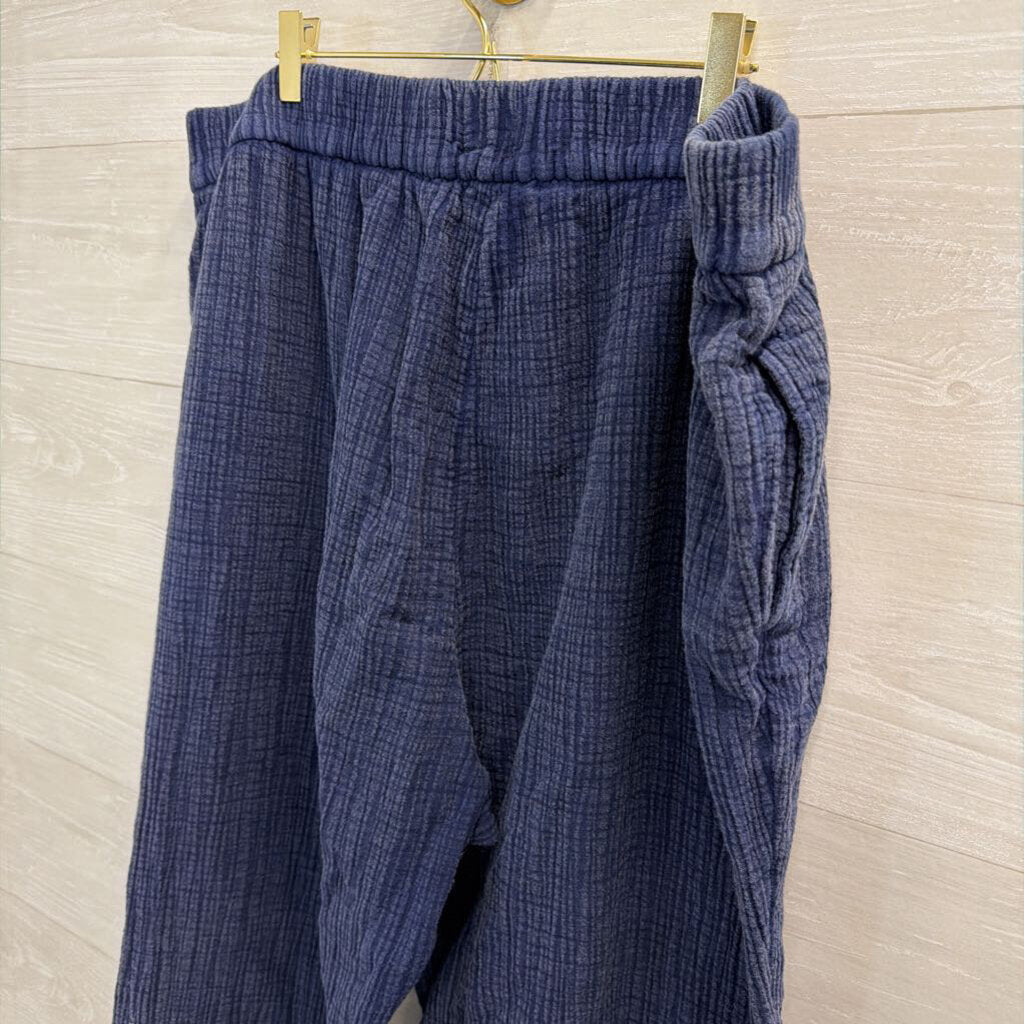 Wonderly Blue Textured Wide Leg Pull On Pants 3X