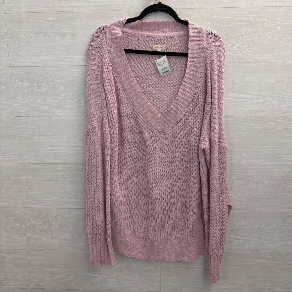 Pilcro Purple Knit V Neck Sweater Top Large