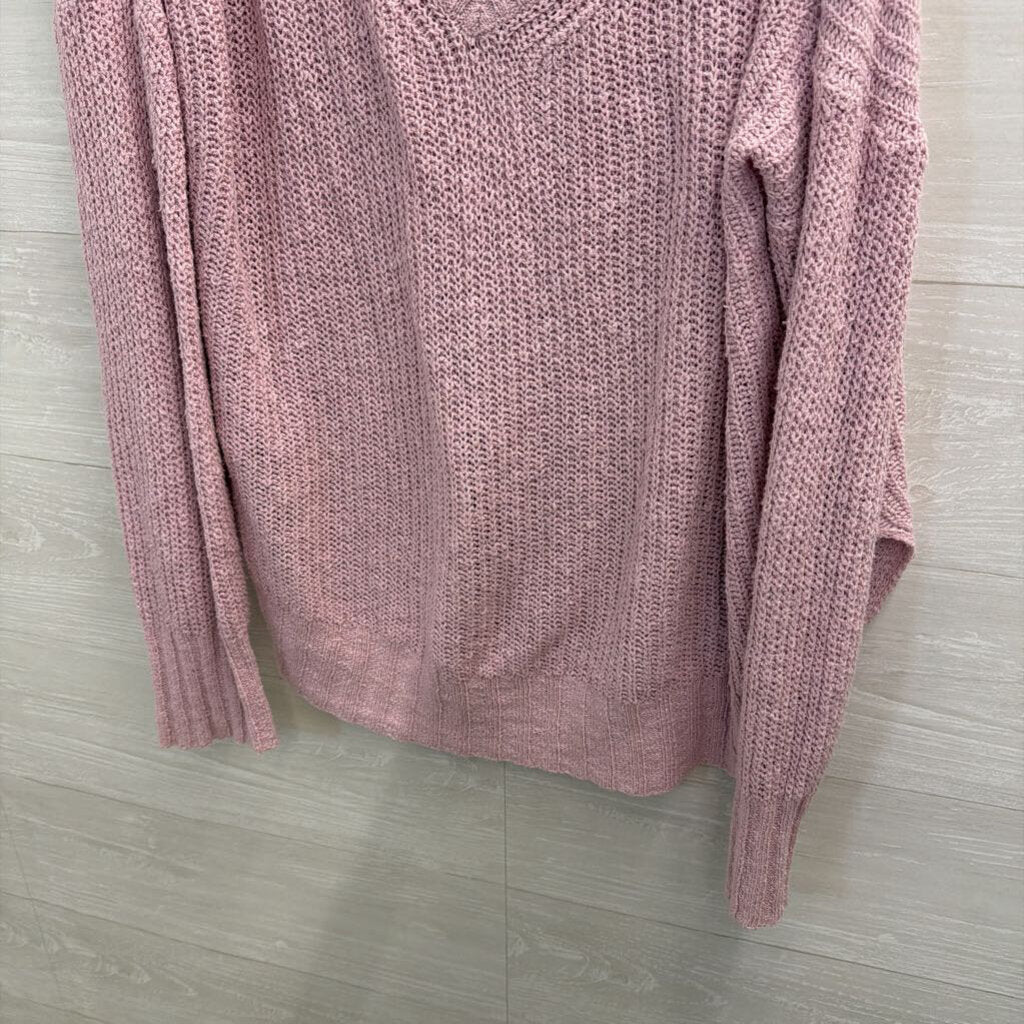Pilcro Purple Knit V Neck Sweater Top Large