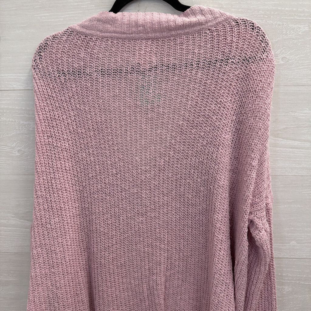 Pilcro Purple Knit V Neck Sweater Top Large