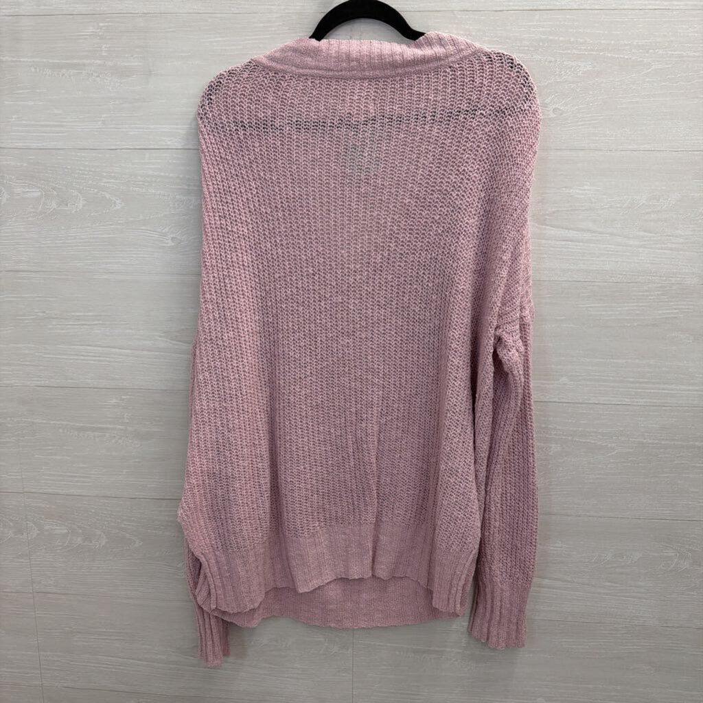 Pilcro Purple Knit V Neck Sweater Top Large