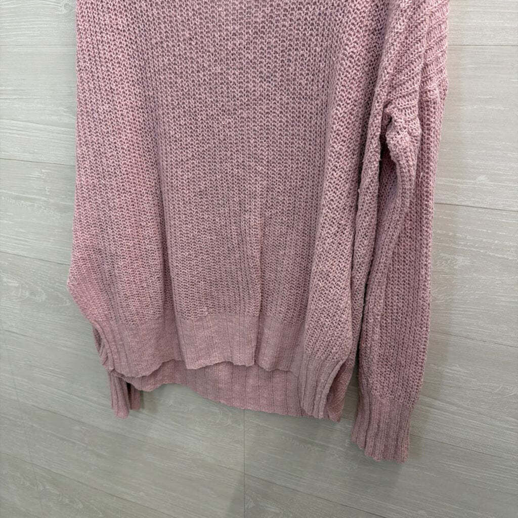 Pilcro Purple Knit V Neck Sweater Top Large