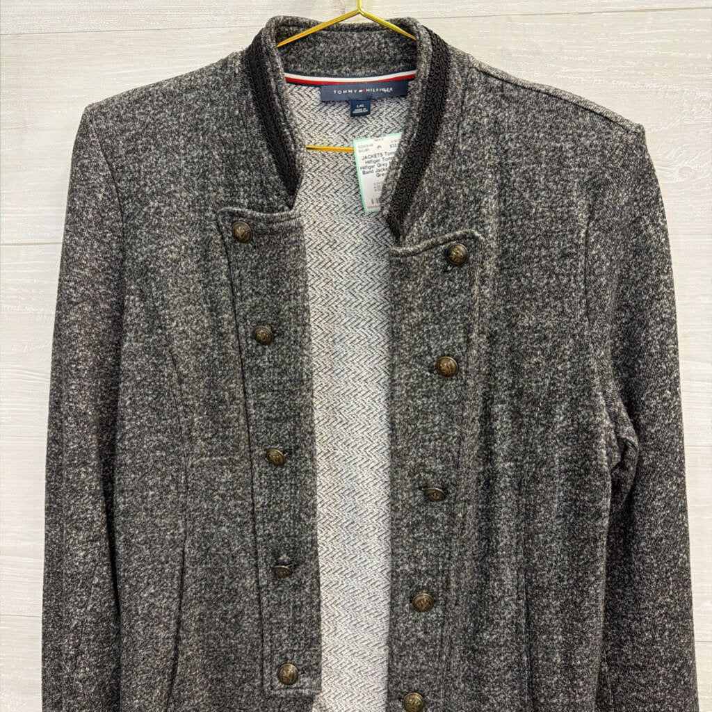 Tommy Hilfiger Grey Military Band Jacket Large