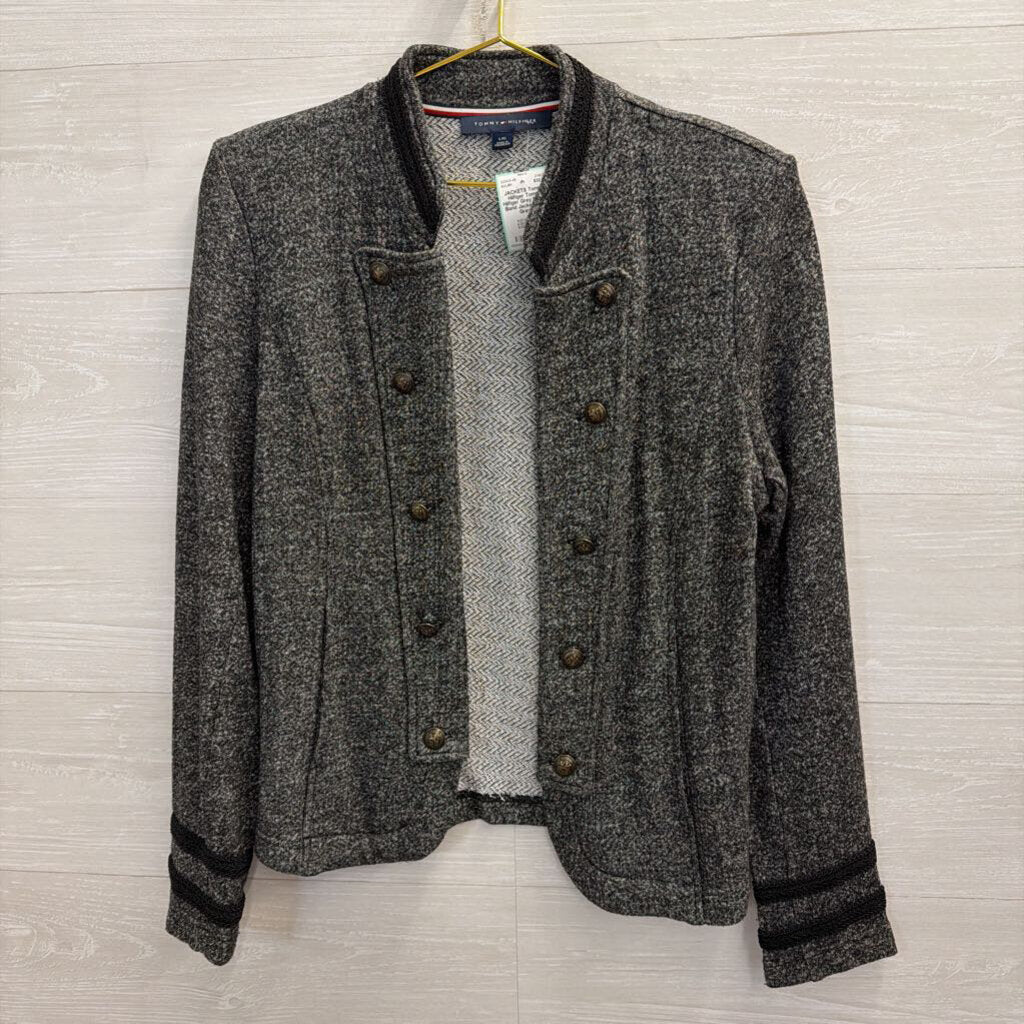 Tommy Hilfiger Grey Military Band Jacket Large