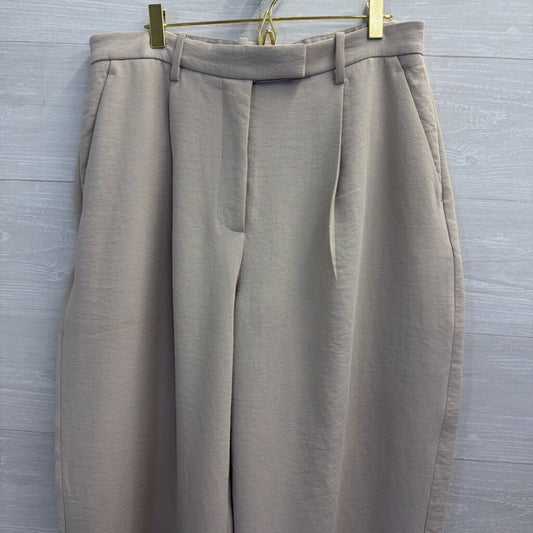 Abercrombie and Fitch Beige Wide Leg Trouser Pants 12 Long