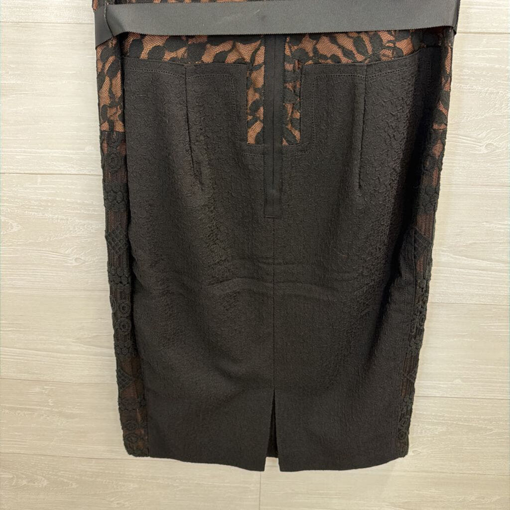 Beguile by Bryron Lars Black/ Beige Lace Carissima Sheath Dress 12