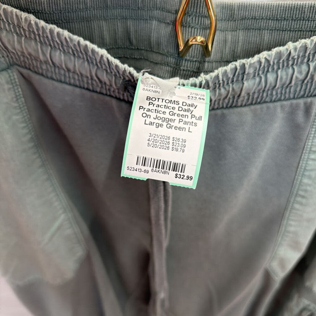 Daily Practice Green Pull On Jogger Pants Large