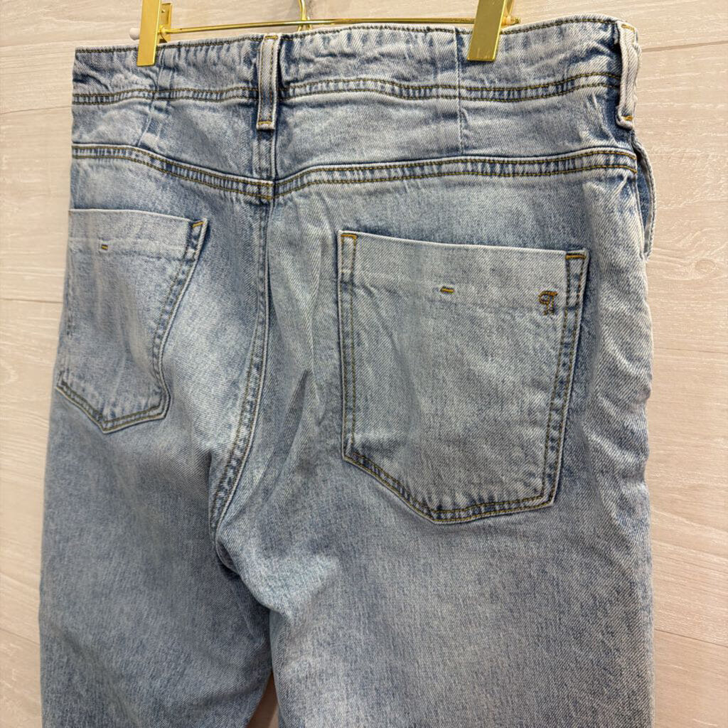 Pilcro Light Wash Wide Leg Mom Jeans 30