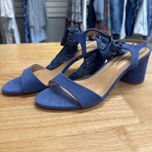 Vicenza Blue Suede Bandana Bow Heels 41
