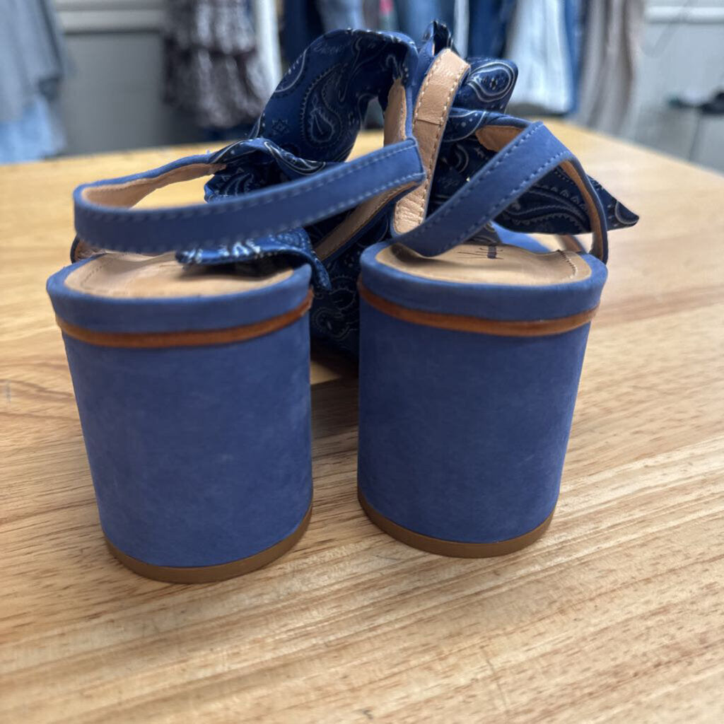 Vicenza Blue Suede Bandana Bow Heels 41