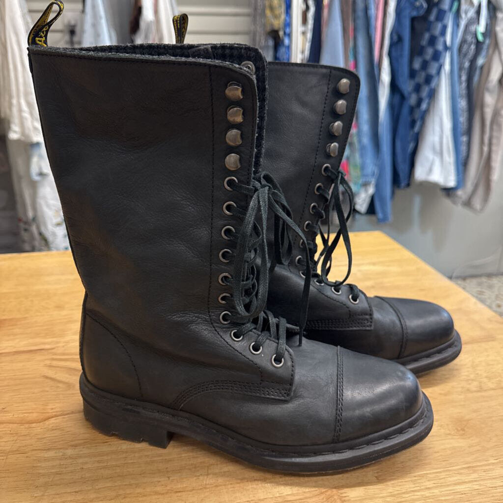 Dr Martens Black Leather 1914 Tall Boots 8