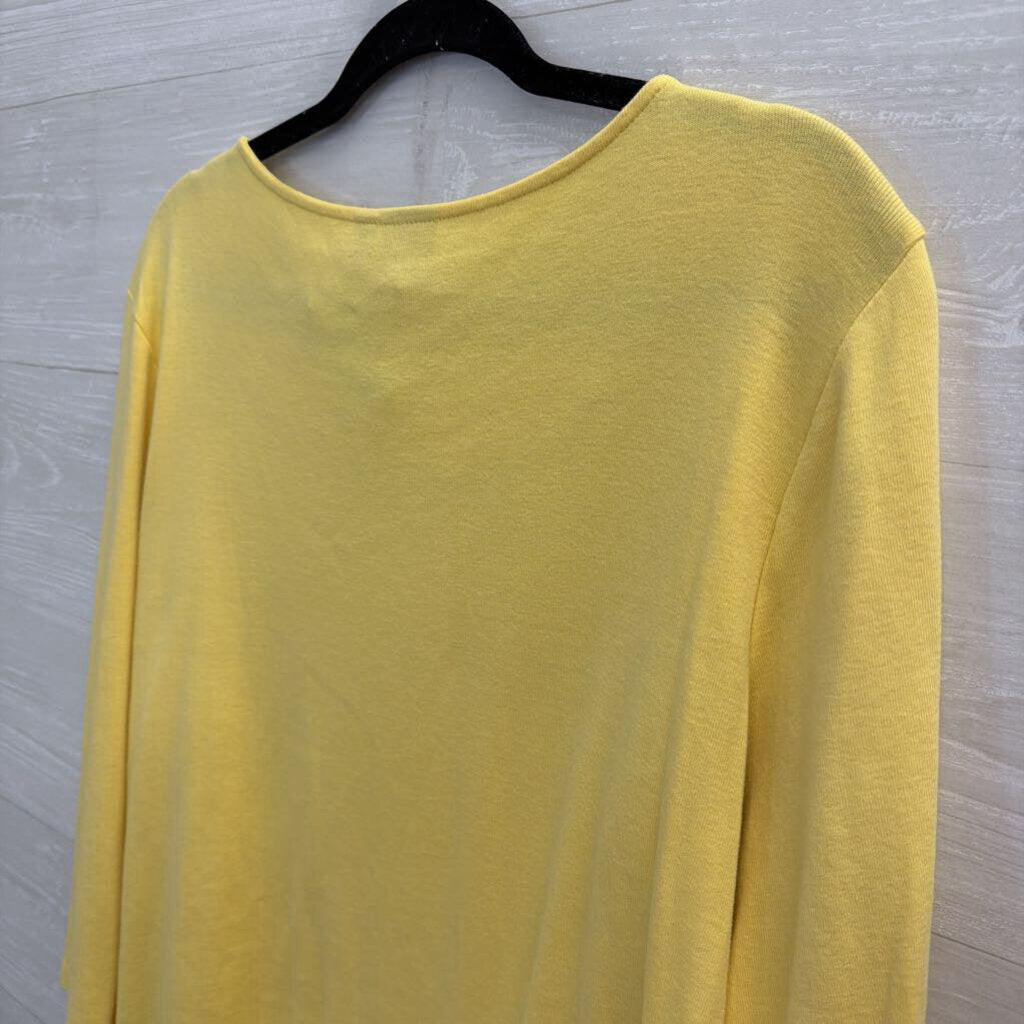 Rafaella Yellow/ Multi Color Studded Long Sleeve Top XXL