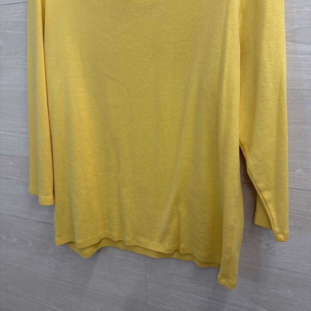 Rafaella Yellow/ Multi Color Studded Long Sleeve Top XXL