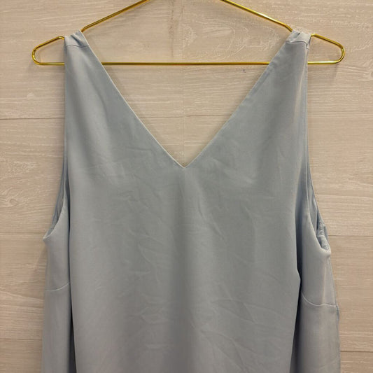 The Limited Blue V Neck Silky Tank Top 0X