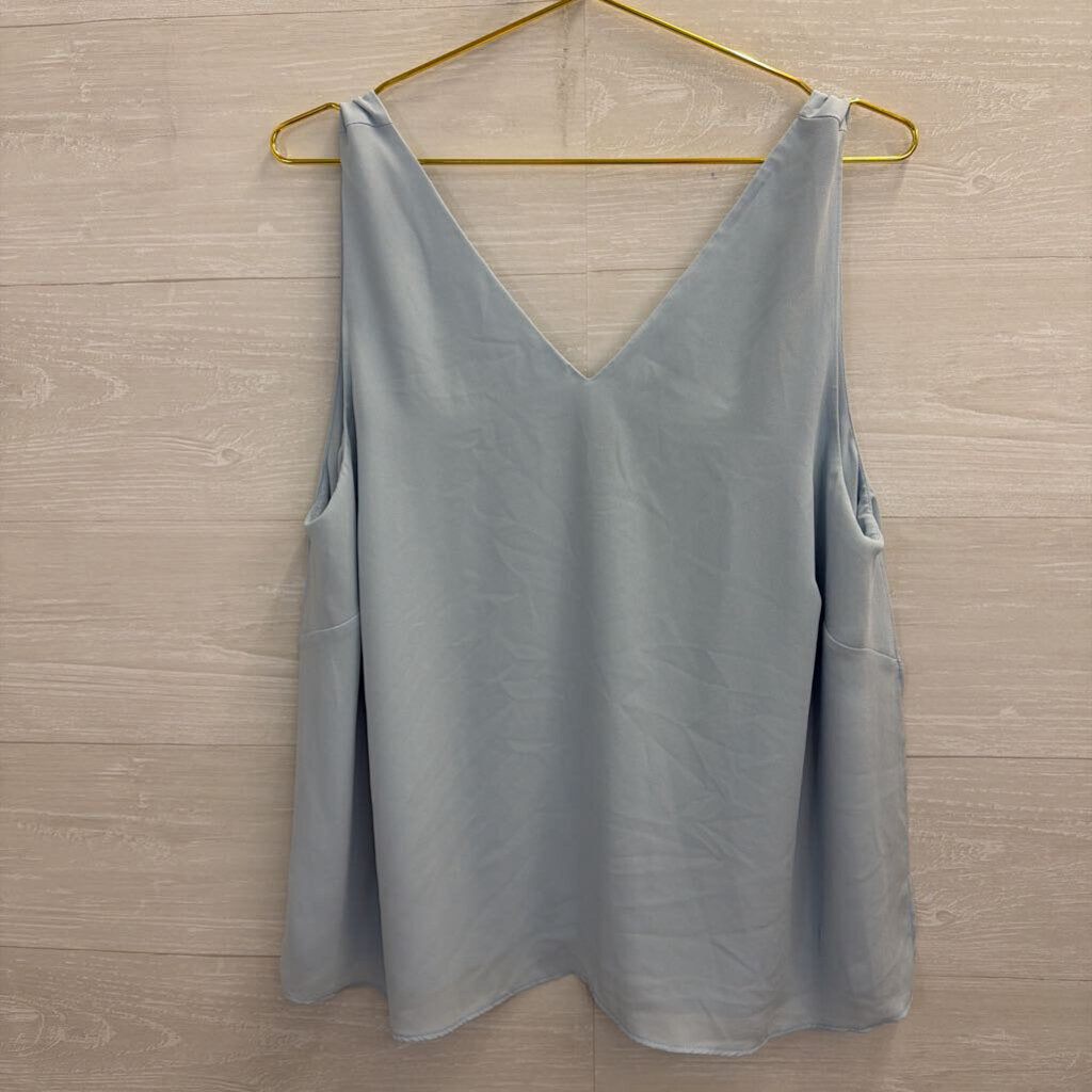 The Limited Blue V Neck Silky Tank Top 0X