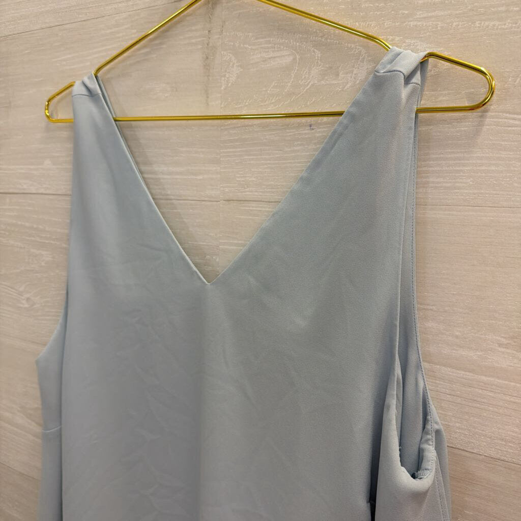 The Limited Blue V Neck Silky Tank Top 0X