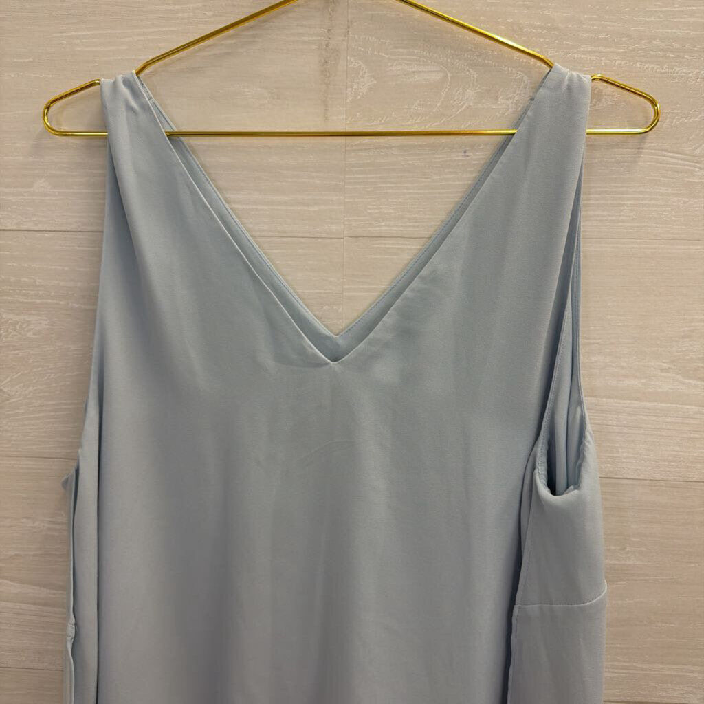 The Limited Blue V Neck Silky Tank Top 0X