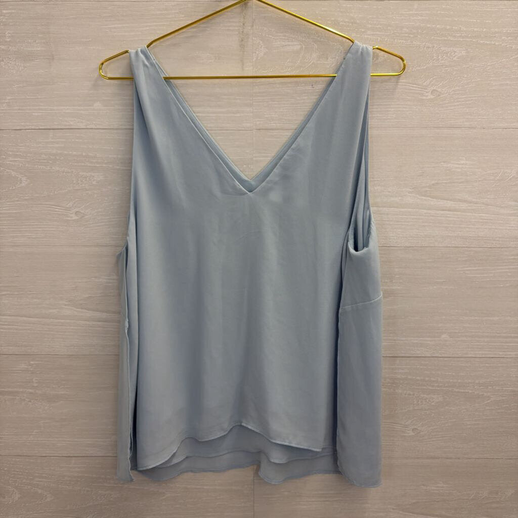 The Limited Blue V Neck Silky Tank Top 0X
