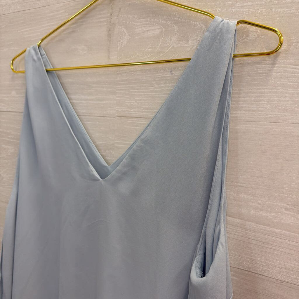 The Limited Blue V Neck Silky Tank Top 0X