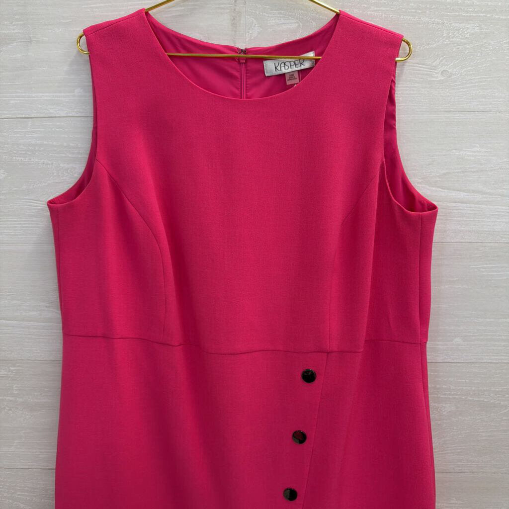 Kasper Hot Pink Sleeveless Shift Dress 16W