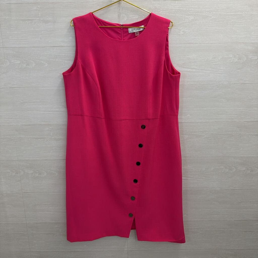 Kasper Hot Pink Sleeveless Shift Dress 16W