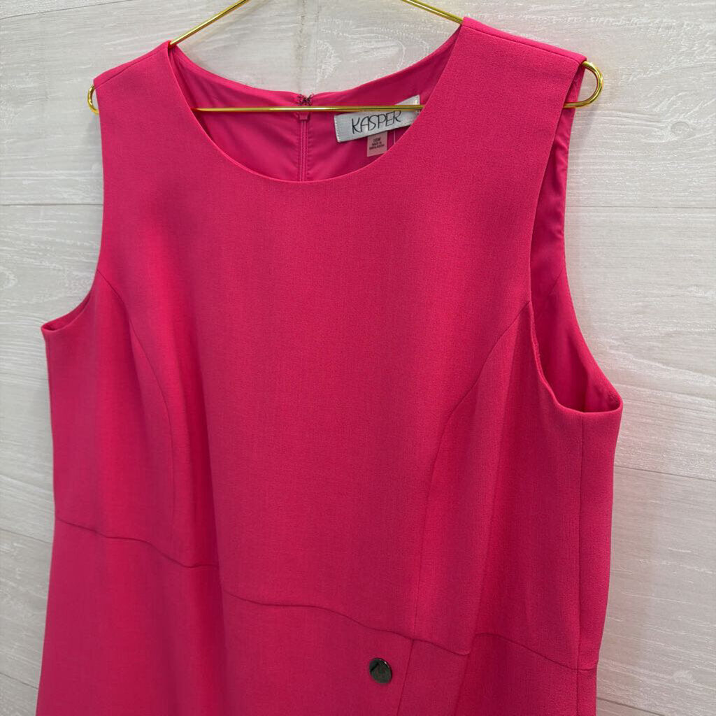 Kasper Hot Pink Sleeveless Shift Dress 16W