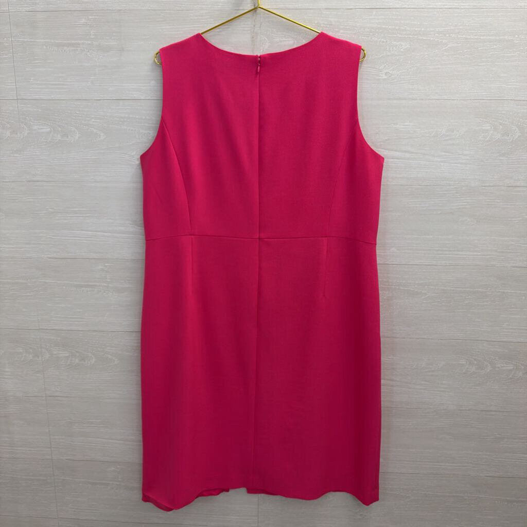 Kasper Hot Pink Sleeveless Shift Dress 16W