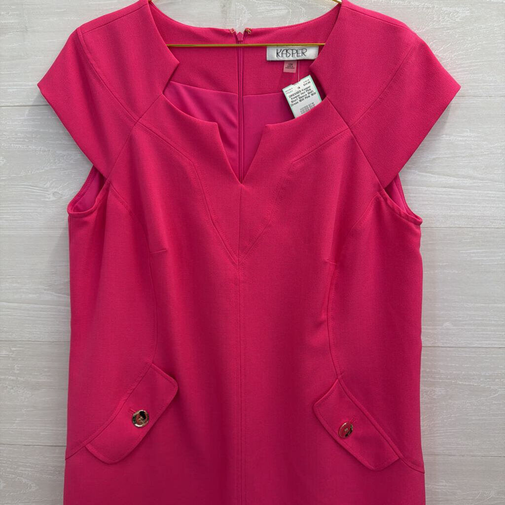 Kasper Hot Pink Short Sleeve Shift Dress 16W