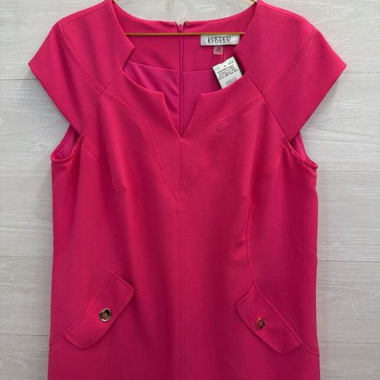 Kasper Hot Pink Short Sleeve Shift Dress 16W