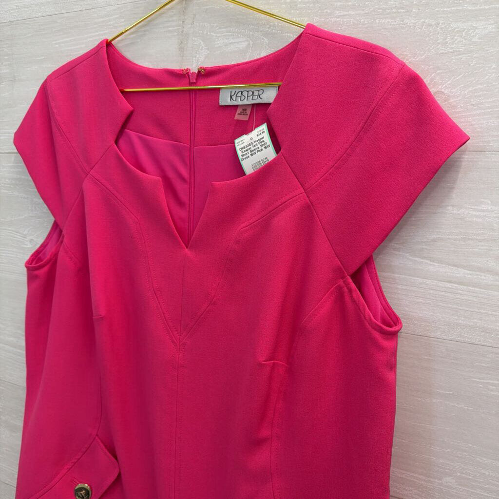 Kasper Hot Pink Short Sleeve Shift Dress 16W