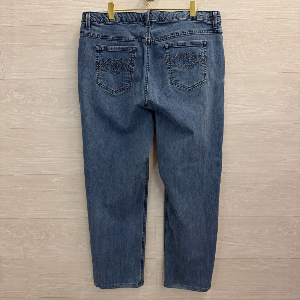 Jones New York Medium Wash Sutton Straight Jeans 18W
