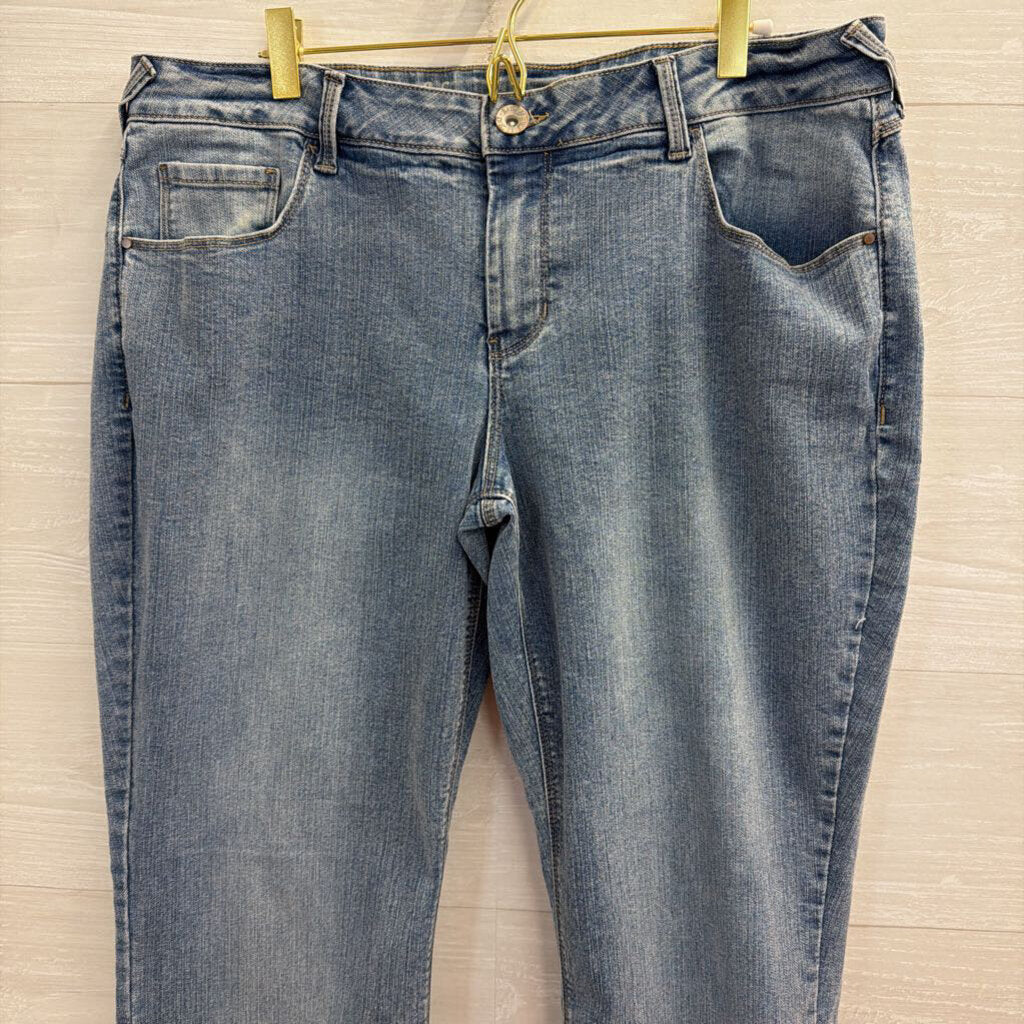 Natural Reflections Light Wash Straight Leg Jeans 16 Petite
